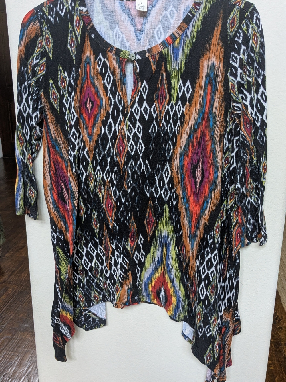 Westbound Black Multi-Color Scoop Neck Tunic